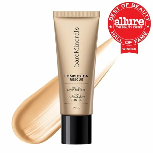 bareMinerals Complexion Rescue Tinted Moisturizer with Allure award badge: A highly effective and award-winning skincare product.