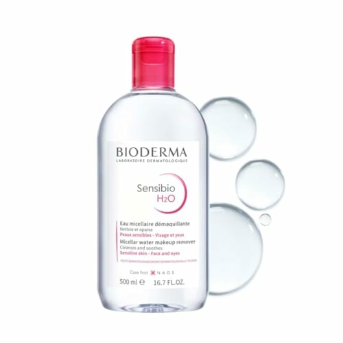 Bioderma Sensibio H2O Micellar Water bottle with liquid droplets