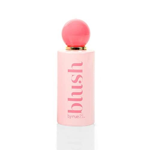 Pink blush perfume bottle with round cap.