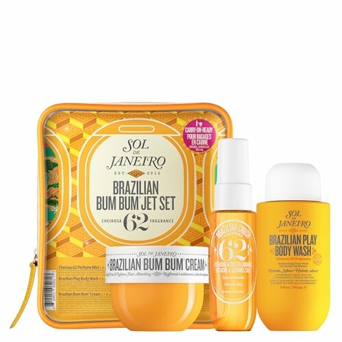 Sol de Janeiro Brazilian Bum Bum Jet Set with cream, mist, and body wash.