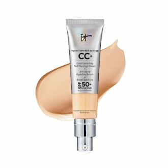 CC cream tube with beige swatch.