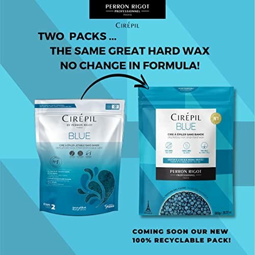 Cirepil wax packaging with two designs, same formula.