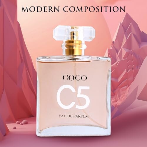 Coco C5 perfume bottle with modern background