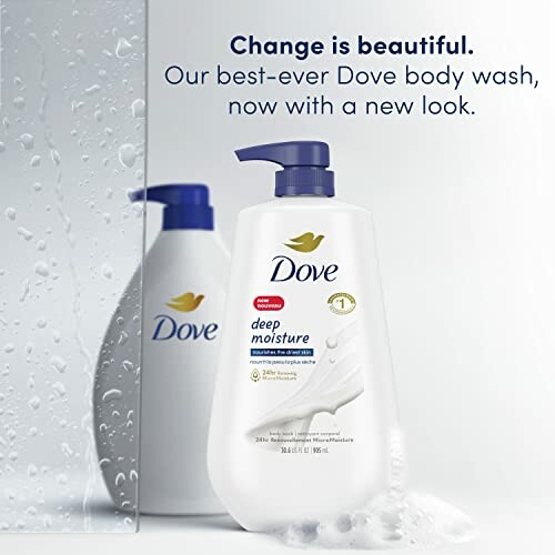 Dove body wash with new design and deep moisture label