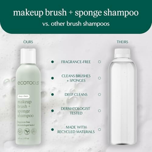 EcoTools makeup brush and sponge shampoo comparison chart.