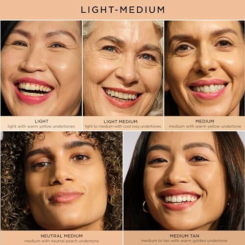 Image showing diverse women with light to medium foundation shades.