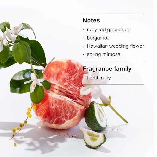 Grapefruit with floral fragrance notes listed.