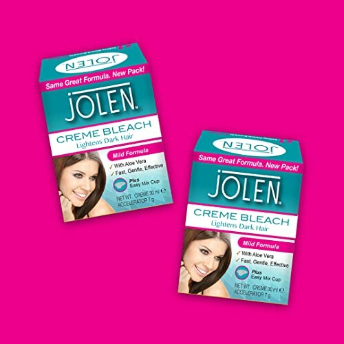 Jolen creme bleach packaging for lightening dark hair.