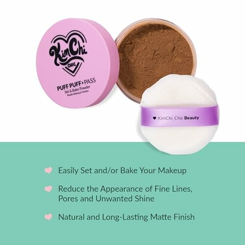 KimChi Chic Puff Puff Pass setting powder with puff applicator.