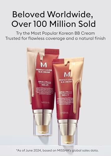 Missha BB Cream tubes with text about global sales