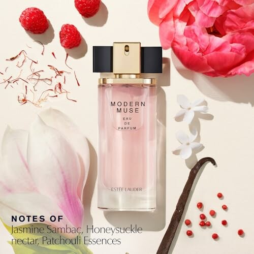 Modern Muse perfume bottle with floral and spice ingredients.