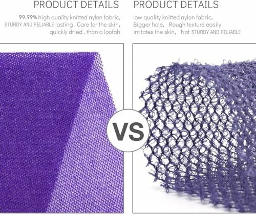 Comparison of two types of nylon fabric for product details.