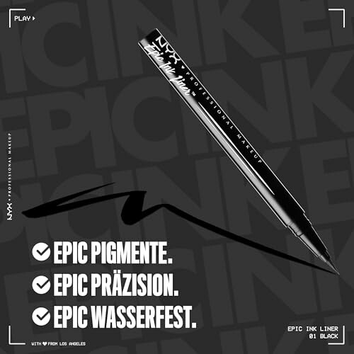 NYX Epic Ink Liner advertisement with product and text.