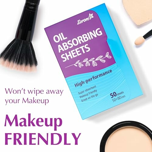 Oil absorbing sheets for makeup with cosmetic accessories.