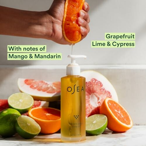 OSEA body oil with grapefruit, lime, and citrus.