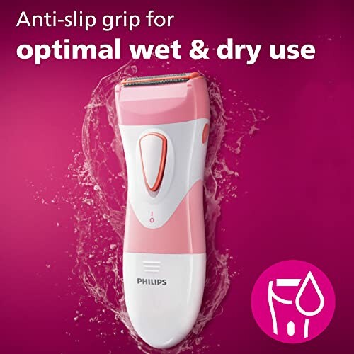 Philips electric shaver with anti-slip grip for wet and dry use