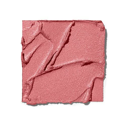 Square swatch of pink makeup product with textured surface