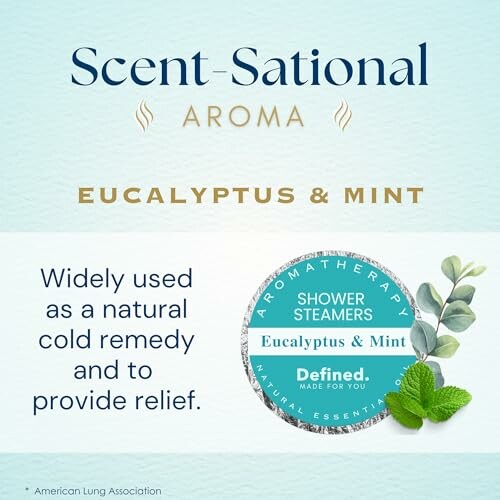 Scent-Sational Aroma Eucalyptus & Mint shower steamers, natural cold remedy.