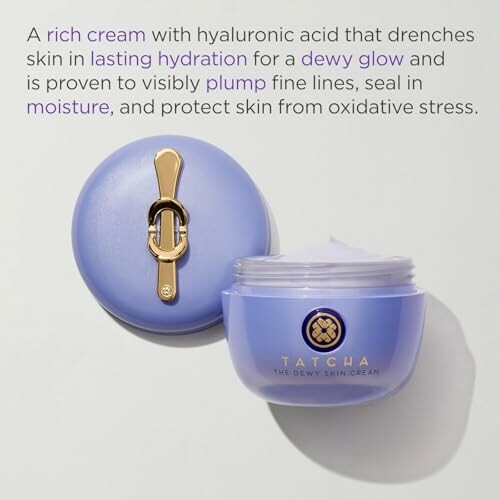 Tatcha Dewy Skin Cream with hyaluronic acid for hydration and glow.