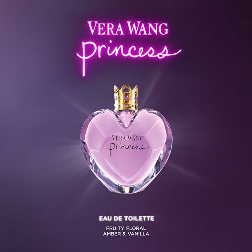 Vera Wang Princess Eau de Toilette bottle with heart shape and crown cap