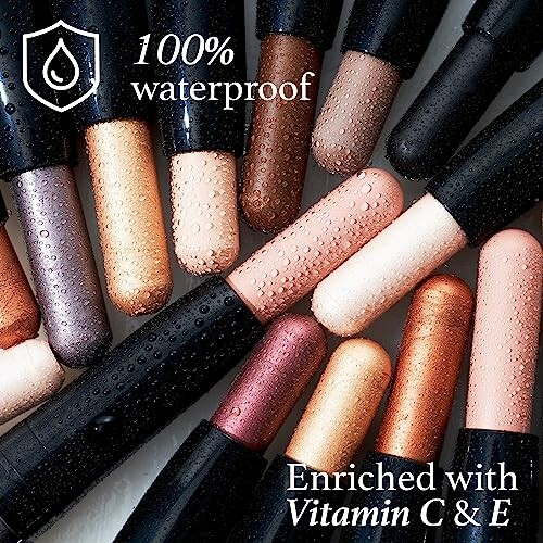 Assorted waterproof lipsticks enriched with Vitamin C and E