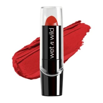 Wet n Wild red lipstick with color smear