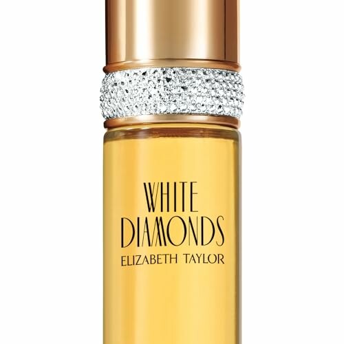 White Diamonds perfume bottle with gold and silver accents