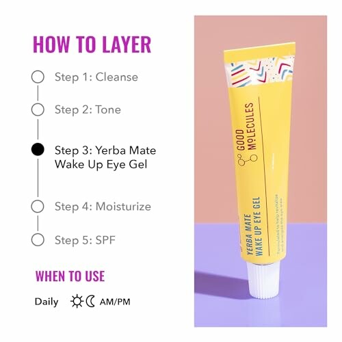 How to layer skincare with Yerba Mate Wake Up Eye Gel.